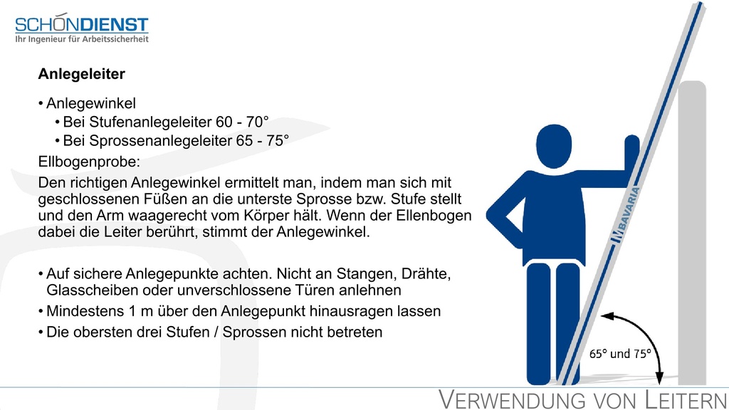 Arbeiten mit Leitern